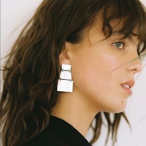 Annie Costello Brown Silver Stak Earrings
